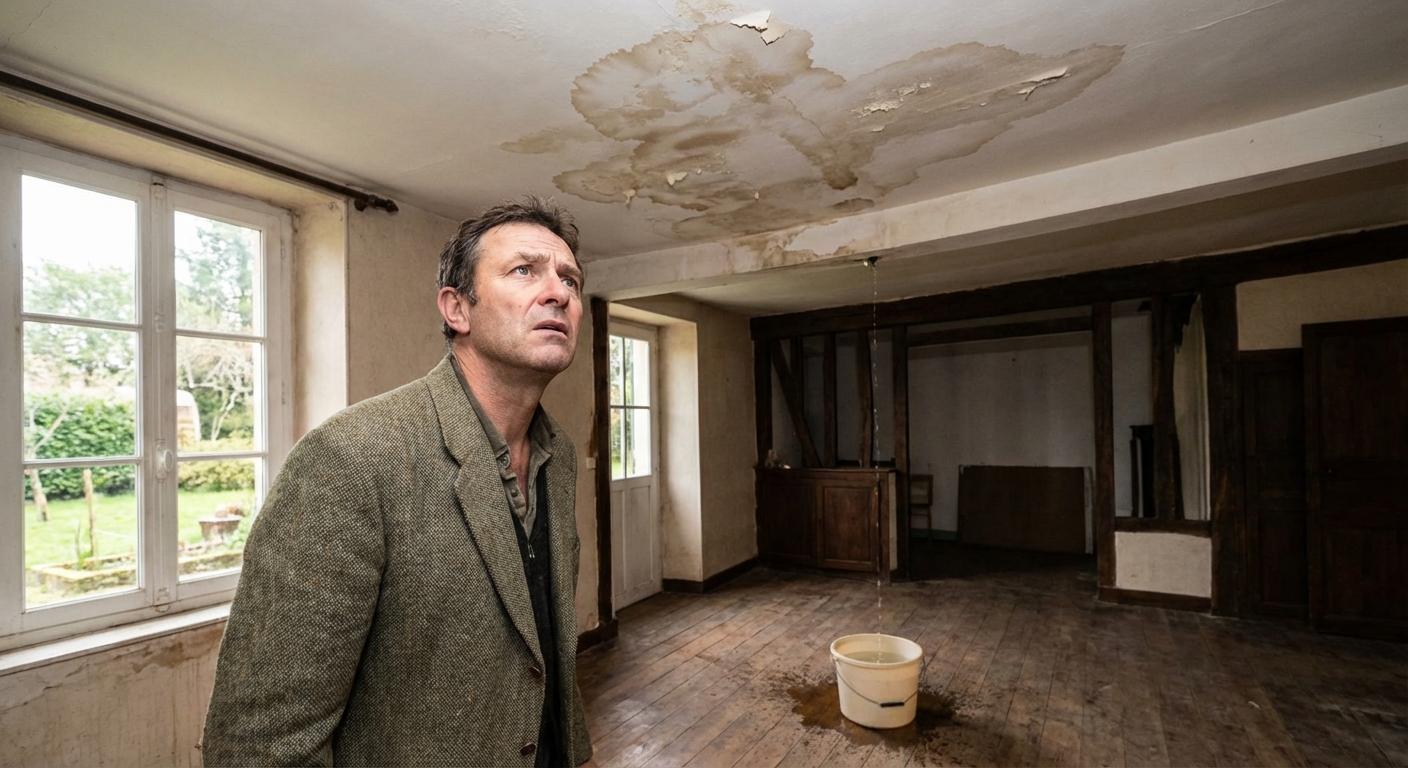 Détection fuite toiture - tache humidité plafond
